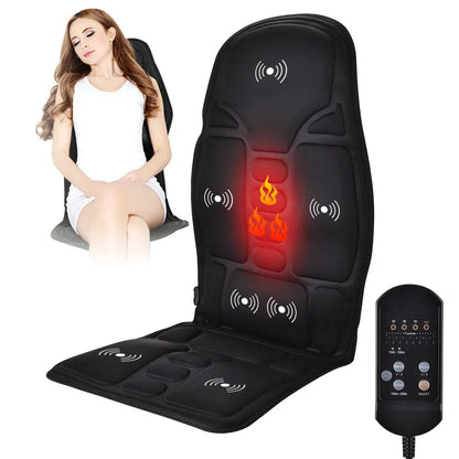 PASTSKY Electric Vibrating Massage Cushion with Infrared Heating for Car & Home – Back & Neck Relief