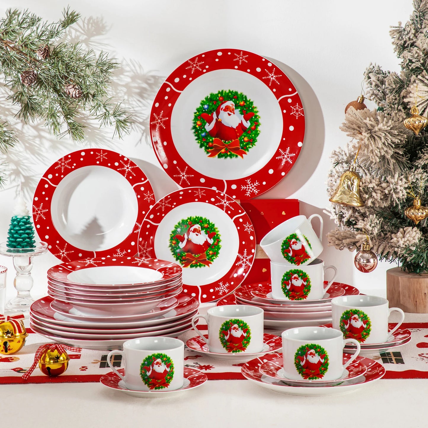 VEWEET Christmas Santa Claus Tableware Sets