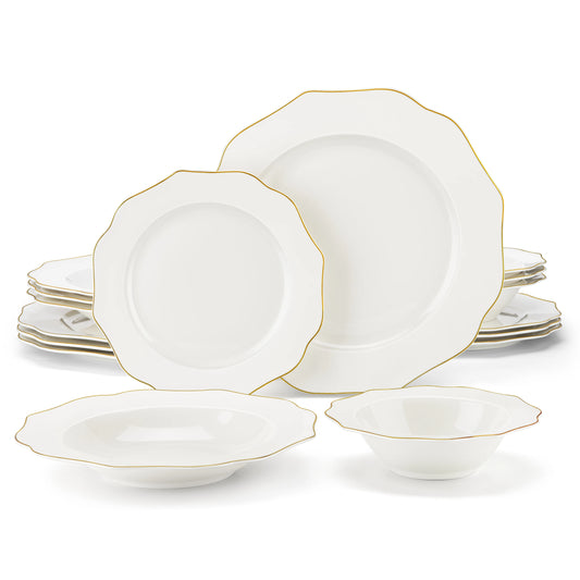 MALACASA Nordic European White Dinnerware Sets