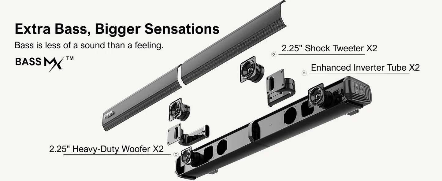 ULTIMEA 100W 2.2ch Detachable Bluetooth Soundbar with Bass & 3 EQ Modes