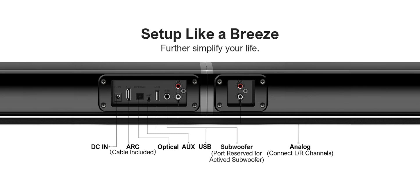 ULTIMEA 100W 2.2ch Detachable Bluetooth Soundbar with Bass & 3 EQ Modes