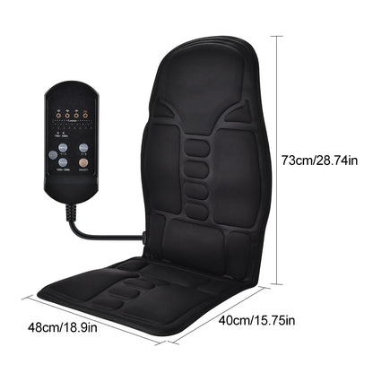 PASTSKY Electric Vibrating Massage Cushion with Infrared Heating for Car & Home – Back & Neck Relief